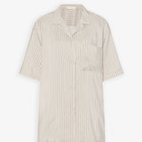 Jorge white grey silk shirt