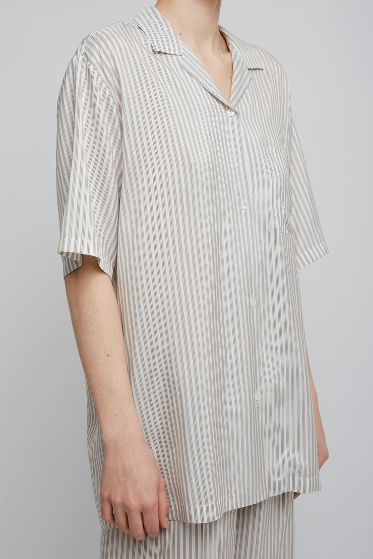 Jorge white grey silk shirt