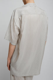 Jorge white grey silk shirt