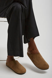 Hudson military suede slides