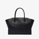 Black handbag on a white background