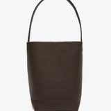 Medium N/S deep brown leather tote bag