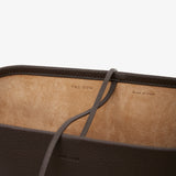 Medium N/S deep brown leather tote bag