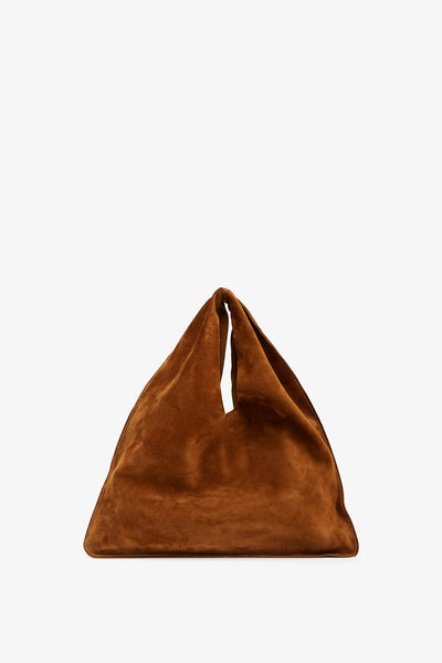 Bindle small brown suede bag