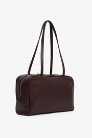 Astra burgundy leather bowling bag