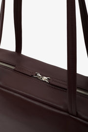 Astra burgundy leather bowling bag