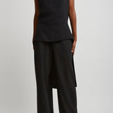 Selima black crepe silk top