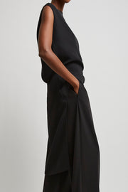 Selima black crepe silk top