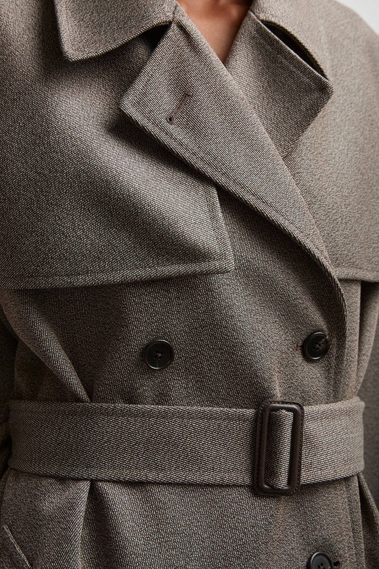 Rhydian wool gabardine coat
