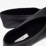 Stella black shearling flats