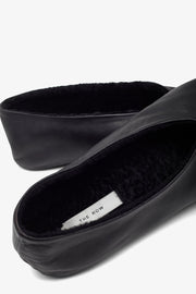 Stella black shearling flats