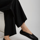 Stella black shearling flats