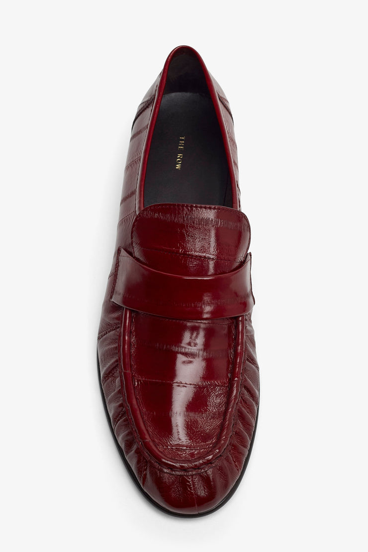 Soft red eel loafers
