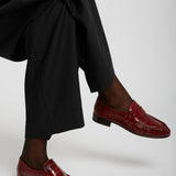 Soft red eel loafers