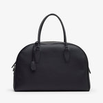 Black handbag on a white background