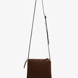 Nu Mini Twin brown suede crossbody bag