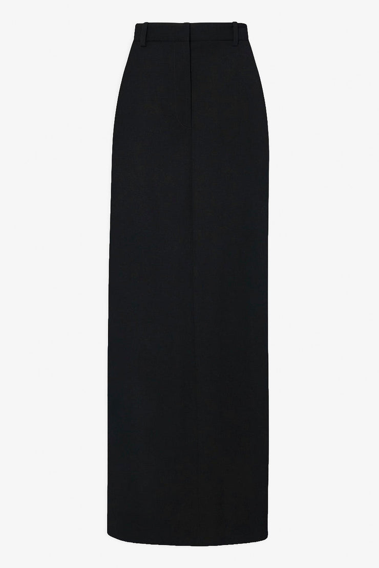 Roux dark navy wool maxi skirt