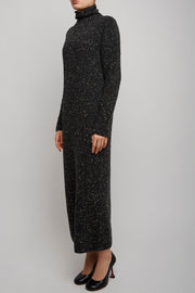 Melani charcoal melange cashmere dress