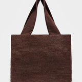 Loretta dark brown raffia bag