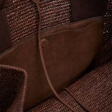 Loretta dark brown raffia bag