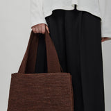 Loretta dark brown raffia bag