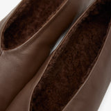 Stella medium brown shearling ballet flats