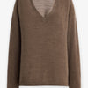 The Row Poesis taupe cashmere v-neck sweater