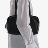 Astra black leather shoulder bag