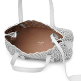 Mina 20 vienne circulaire white leather tote bag
