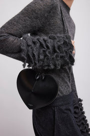 Le Coeur black leather crossbody bag