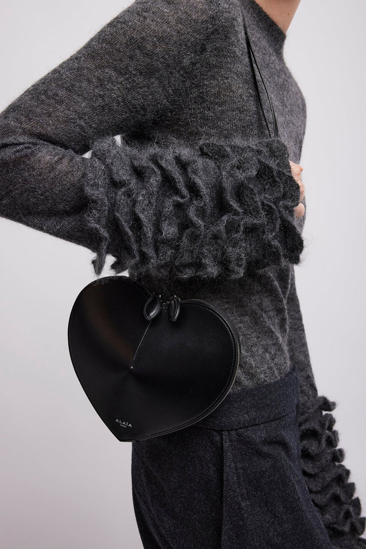 Le Coeur black leather crossbody bag
