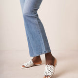 Vienne white leather mules