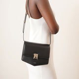 Le Papa medium black leather bag