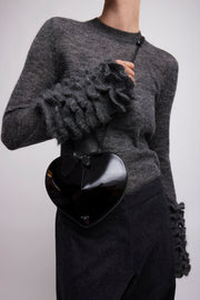 Le Coeur black patent crossbody bag