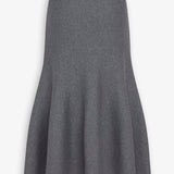 Grey sculptural knit midi skirt