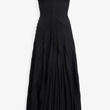 V neck black maxi dress