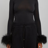 Alaia black knitted cuff body
