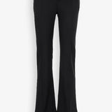 High-waisted pants in wool gabardine