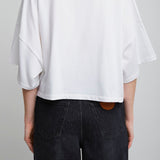 Cropped boxy cotton logo t-shirt