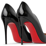 Hot Chick 100 patent black pumps