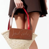 Loubi Shore small nude 5 leather beach tote