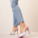 Me Dolly 100 strass metallic leather mules