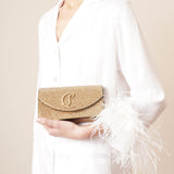 Loubi54 small gold crystal crossbody bag