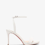 Loubi Queen 100 white leather sandals