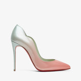 High-heeled shoe with a gradient design on a white background