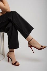 Miss Z 100 red metallic sandals