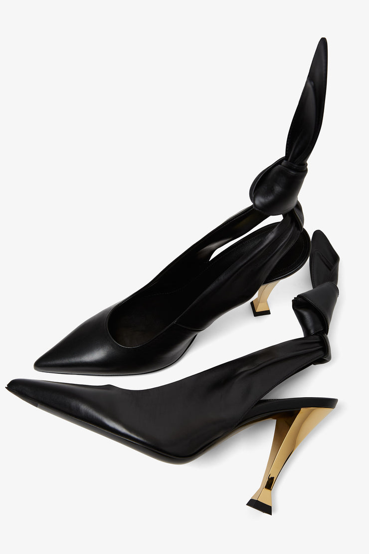 Beauw black sling pumps