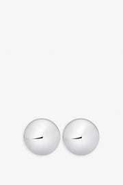 Curve silvery medium earrings