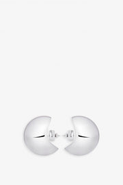 Curve silvery medium earrings
