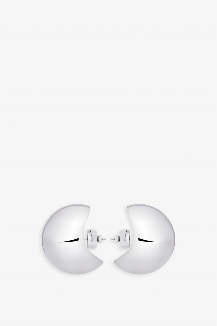 Curve silvery medium earrings